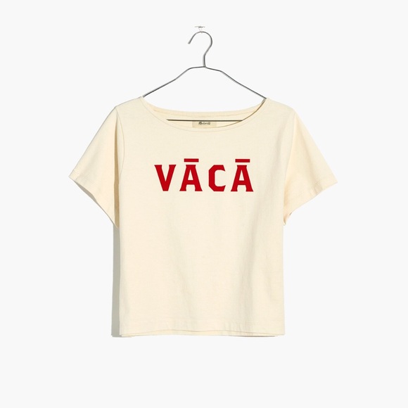 Madewell Off-White Vacay Boxy Tee, size Large - Picture 3 of 7